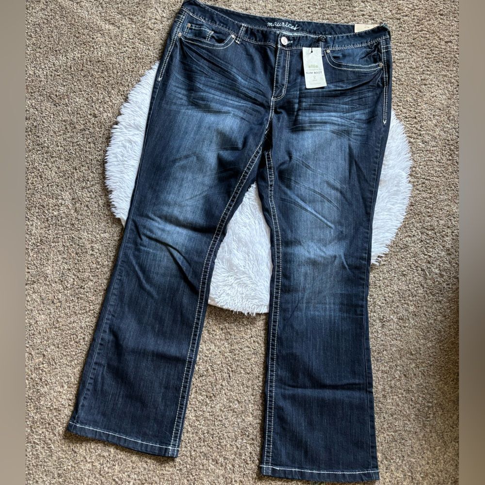 Maurice’s Jeans Ellie Straight Fit Slim Boot New‎ Womens Size 26 Long
